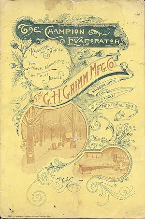 Catalogue Évaporateur Champion. 1896